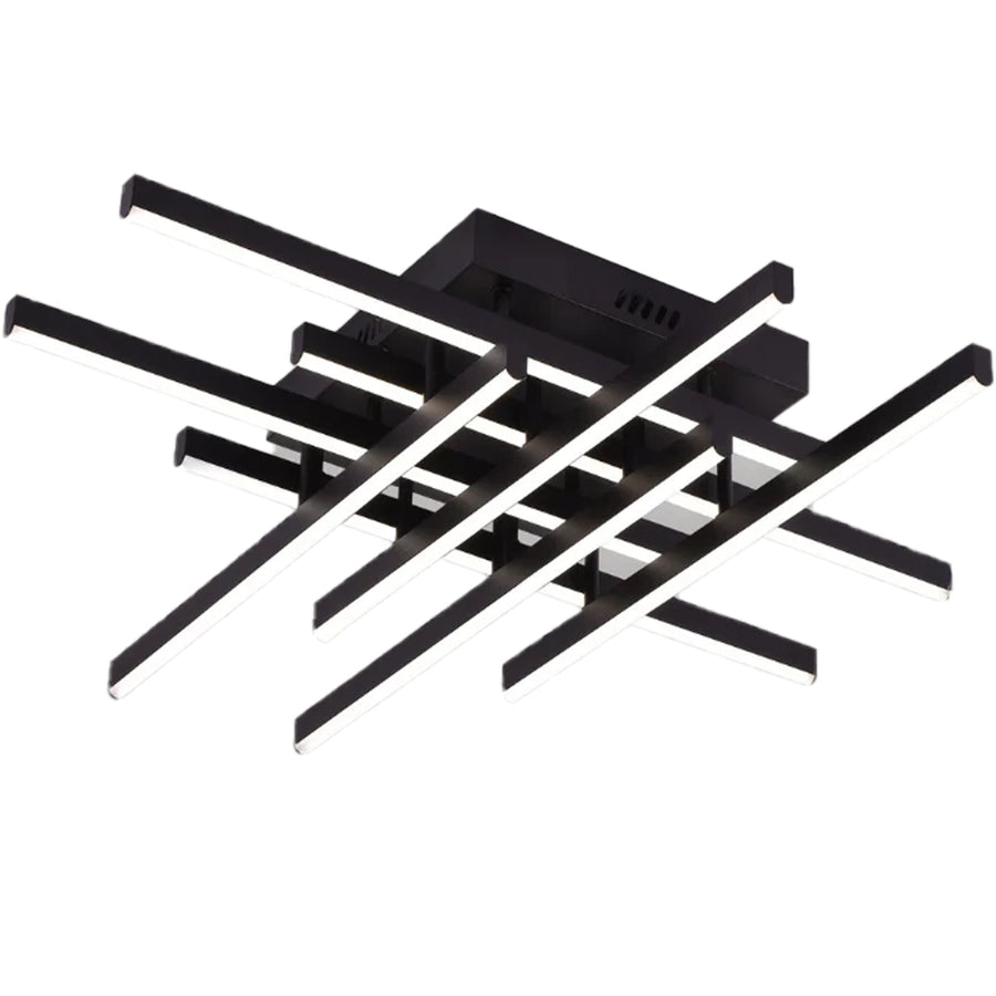 LED полилей с дистанционно управление LINEX, 108W, 8 елемента, студена/топла/неутрална светлина, димируем, черен