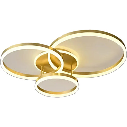 LED полилей с дистанционно управление RIGA LILITH 68W, 3 кръга, Студена/Топла/Неутрална светлина, Димируем, Блестящо злато