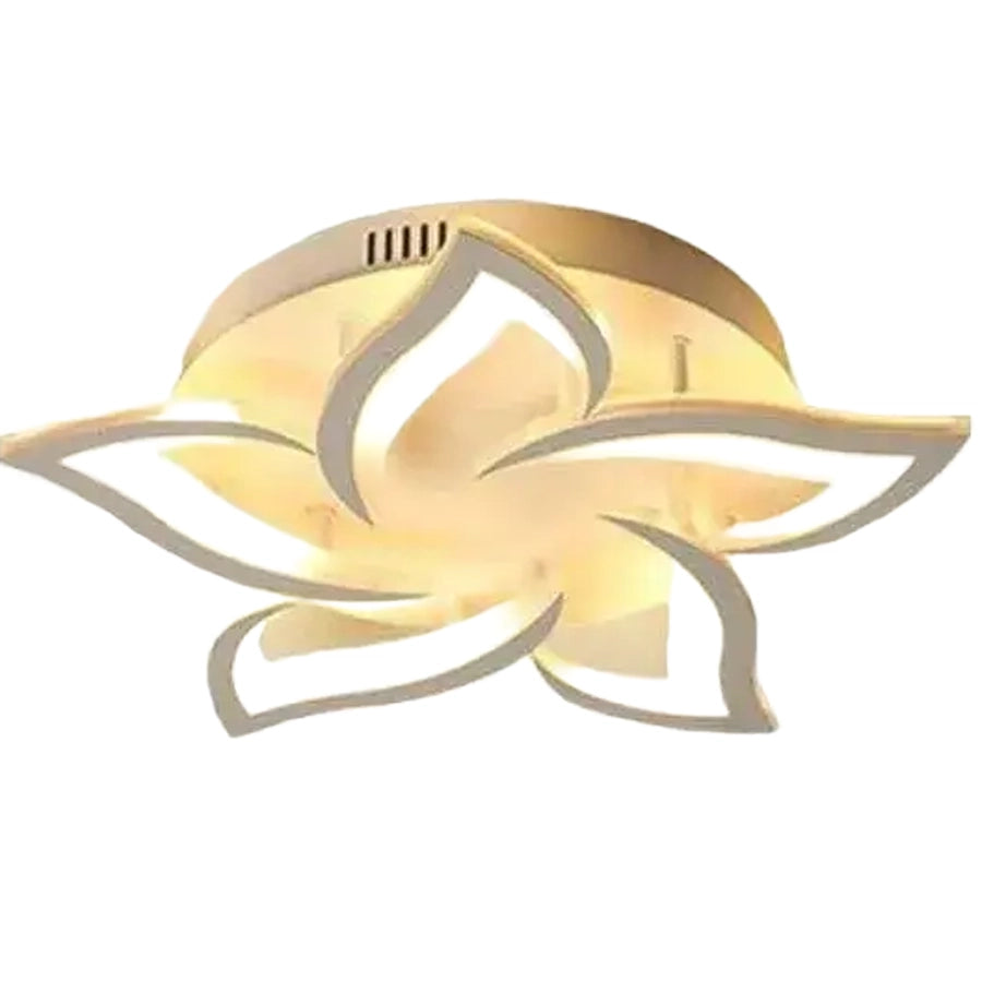 LED полилей с дистанционно LOTUS 54W, 5 венчелистчета, Студена/Топла/Неутрална светлина, Димируем, Бял