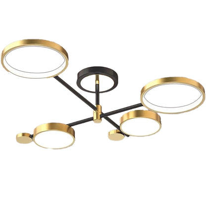 LED полилей с дистанционно управление MARIA, 4 елемента, 22W, топла/студена/неутрална светлина, димируем, златен