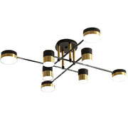 LED полилей с дистанционно MARIO, 32W, 8 елемента, студена/топла/неутрална светлина, димируем, черен/златен