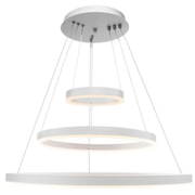 Окачен LED полилей с дистанционно SERENA 85W, 60см, 3 кръга, Студена/Топла/Неутрална светлина, Димируем, Бял, Регулируема Височина