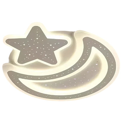 Nova LED полилей с дистанционно управление, 89 W, димируем, във формата на луна и звезда, бял