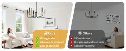 Метален полилей AVANT, тип висулка с рамена, кръгъл, 6xE14, черен