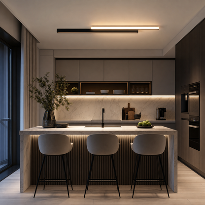 LED стенна лампа LINIUS 29W, 2 елемента, линейна, топла/неутрална/студена светлина, черно злато