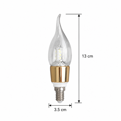 LED крушка E14 Candle, 9W, Cold Light, 6000K, злато