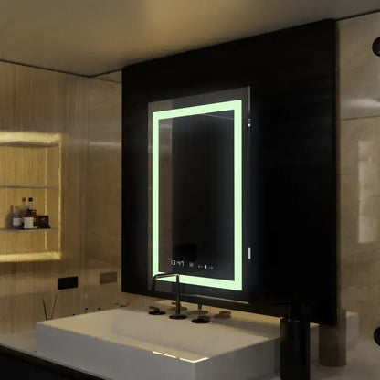 Правоъгълно светодиодно огледало 75x90cm verite motionglow marcello simable clock defrition system