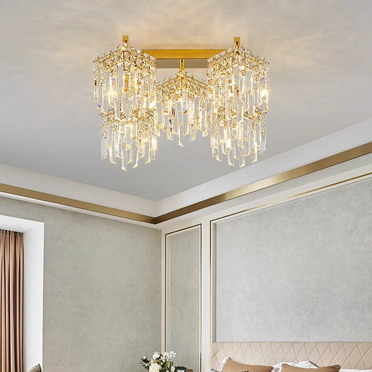 Imperia Cristal Candelabra, 5xE14, 45x45x31.5, злато, кристал, метал Cristal Candelabra Заглавие по подразбиране Alessandro Design