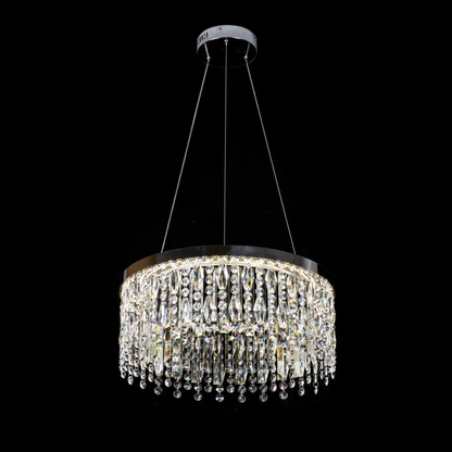 LED полилей с дистанционно управление, 98 W, ROYALE Elegance, диаметър 50 см, височина 120 см, студена/неутрална/топла светлина, димируем, сребрист, кристален, метален LED полилей с дистанционно управление Заглавие по подразбиране Alessandro Design