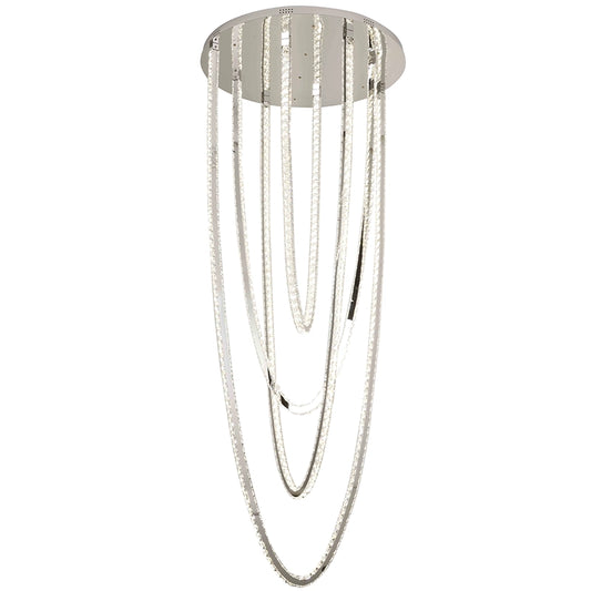 LED полилей CC50303/800CH, Диаметър 80 см, Височина 200 см, IP20, Студена/Неутрална/Топла светлина, Димируем, Сребрист, Кристал, Стомана