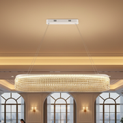 Кристален полилей VOLNA Supremo, 162 W, ​​100x30 см, топла/неутрална/студена светлина, бял, метал и кристал