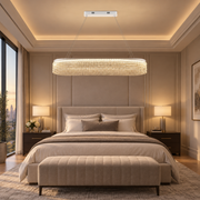 Кристален полилей VOLNA Supremo, 162 W, ​​100x30 см, топла/неутрална/студена светлина, бял, метал и кристал