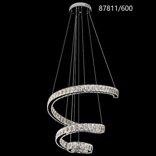 LED полилей с дистанционно управление, TWIST, 108W, диаметър 60 см, височина 120 см, студена/неутрална/топла светлина, възможност за димиране, хром, кристал, стомана LED полилеи с дистанционно управление Заглавие по подразбиране Alessandro Design