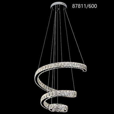 LED полилей CC87811/600CH, Диаметър 60 см, Височина 120 см, IP20, Студена/Неутрална/Топла светлина, Димируем, Сребрист, Кристал, Стомана