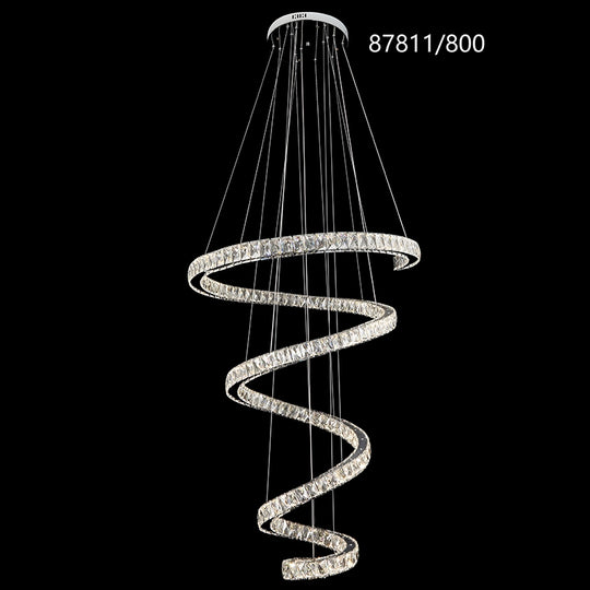 LED полилей с дистанционно управление TWIST, 272W, диаметър 80 см, височина 150 см, студена/неутрална/топла светлина, възможност за димиране, хром, кристал, стомана LED полилеи с дистанционно управление Заглавие по подразбиране Alessandro Design