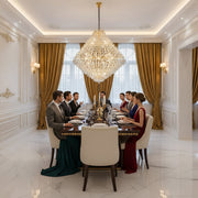 Кристален полилей KONIG Grande Supremo, 54xE14, D150 см, злато, регулируема височина, метал и кристал