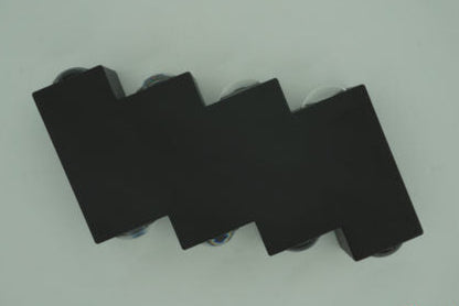 Външна и вътрешна LED стенна лампа, 4 източника x 1W, IP65, ABS, черна, 3000K