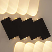 Външна и вътрешна LED стенна лампа, 4 източника x 1W, IP65, ABS, черна, 3000K