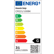 Модерен полилей, LED, ARIA Largo, 31W, Топла светлина, черен