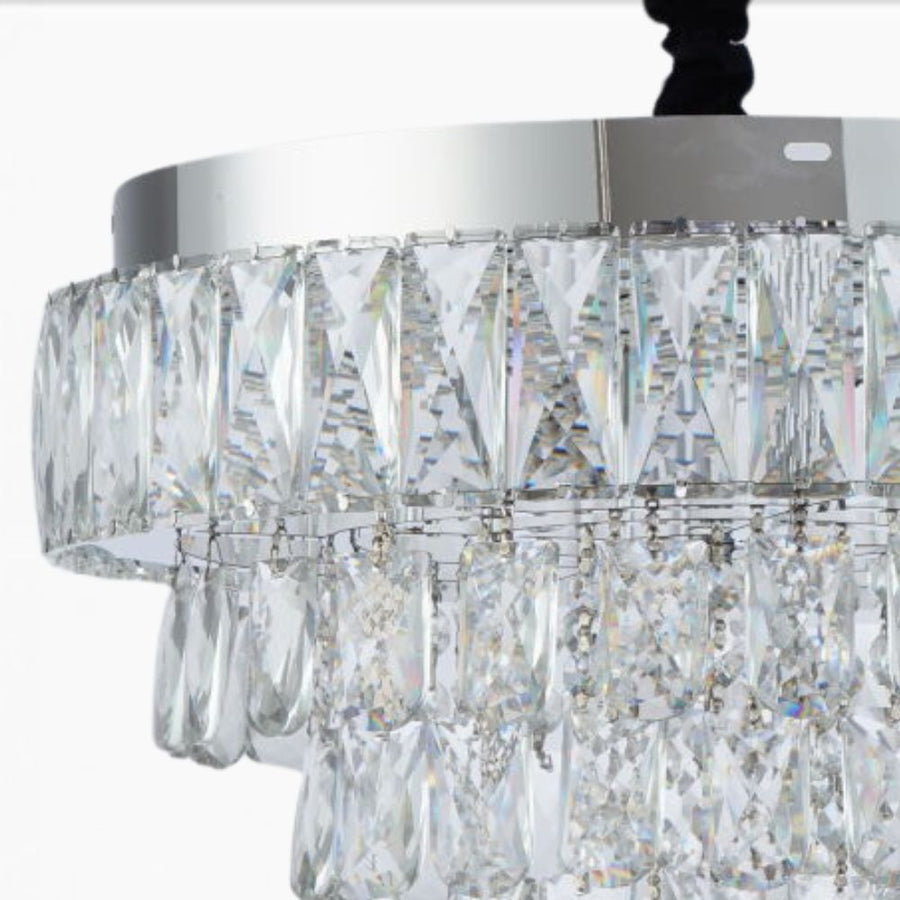 Candelabru поведе Cristal Cu Telecomanda Austin 56W DiMabil Argintiu