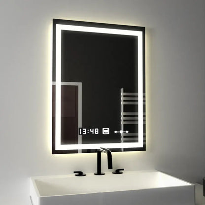Правоъгълно светодиодно огледало 45x60cm verite motionglow marcellow simable clock system & timable термометър