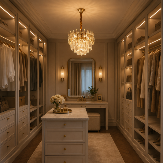 Crystal Chandelier Alhambra Petito 3x E14, 30см диаметър, лъскаво злато, регулируема височина