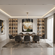 Кристален полилей Blois Eleganza 8xe14, диаметър 49 см, черен, регулируема височина