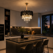 Кристален полилей Blois Noble 4xe14, диаметър 40 см, черен, регулируема височина
