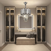 Crystal Blois Petito 3xe14 полилей, диаметър 30 ​​см, сребро, регулируема височина
