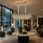 Candelabru Cristal ERDENET Supremo, 12xE14, 92x38x36 cm, Metal si Cristal, Auriu Lucios, Inaltime Reglabila