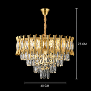 CHANDELIER CRYSTAL CHANDELIER HAMPTON NOBLE 5xE14, 40 см диаметър, лъскаво злато, регулируема височина