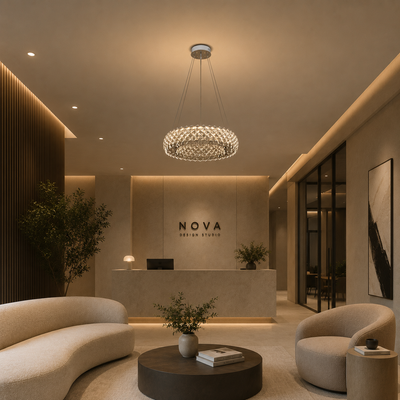 Кристален полилей KALTO Eleganza, 106 W, регулируема височина, метал и кристал, блестящ хром
