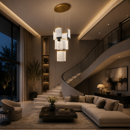 Alduino Crystal LED полилей златен диаметър 80 см злато Регулируема височина