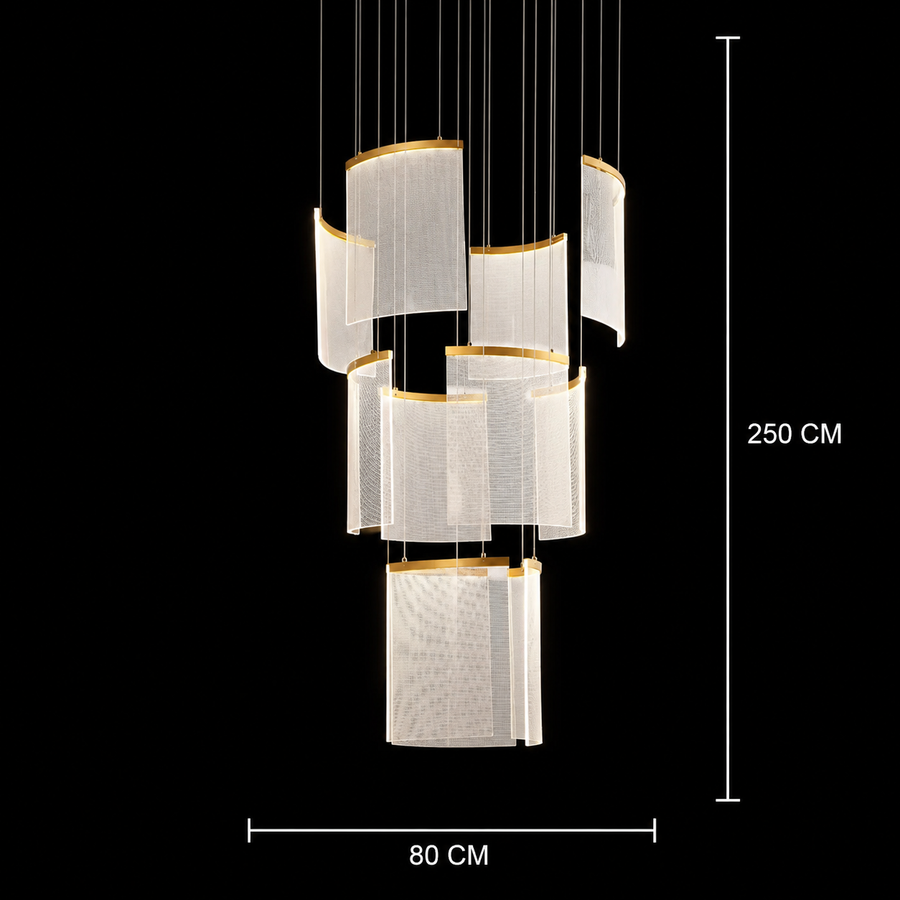 Alduino Crystal LED полилей златен диаметър 80 см злато Регулируема височина
