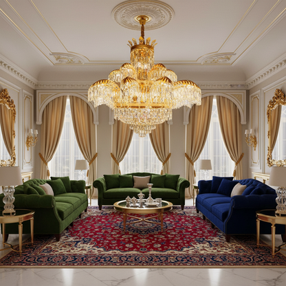 Кристален полилей PALACE Supremo 29xG9, D115 см, блестящо злато, регулируема височина, метални и кристални кристални полилеи Заглавие по подразбиране Alessandro Design