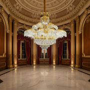 Кристален полилей PALACE Supremo 29xG9, D115 см, блестящо злато, регулируема височина, метални и кристални кристални полилеи Заглавие по подразбиране Alessandro Design