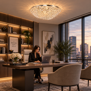 Кристален полилей QEQERTARSUAQ Elegance, 7x E14, диаметър 50 см, метал и кристал, блестящ хром