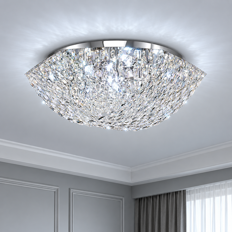 Кристален полилей ARVELA Nobile, 5x E14, диаметър 40 см, метал и кристал, блестящ хром