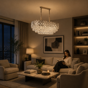 Кристален полилей VECTORIA Supremo, 10xE14, диаметър 75x39 см, блестящ хром, регулируема височина, метал и кристал