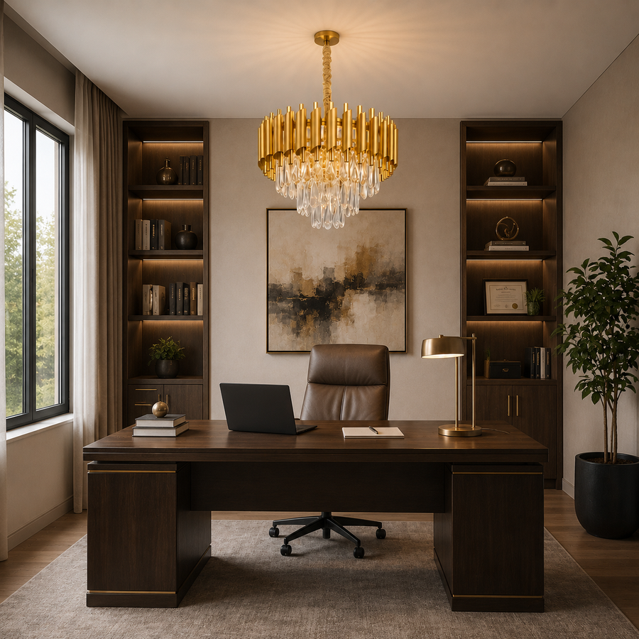 Кристален полилей VERSAILLES Nobile 5xE14, диаметър 40 см, злато, регулируема височина