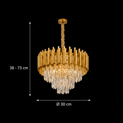 Кристален полилей VERSAILLES Nobile 5xE14, диаметър 40 см, злато, регулируема височина
