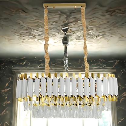 Кристален полилей VERSAILLES Regalis, дължина 80 см, 10xE14, бял, кристален полилей с регулируема височина Заглавие по подразбиране Alessandro Design