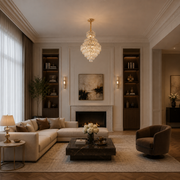 Кристален полилей WINDSOR Grande Supremo 10xE14, диаметър 60X90 см, блестящо злато, регулируема височина