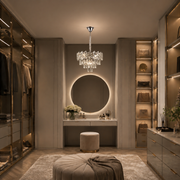 Кристален полилей WINDSOR Petito 3xE14, диаметър 29 см, блестящ хром, регулируема височина