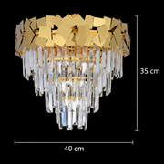 Candelabru Cristal YAKUTSK Nobile 6xE14, Diametru 40cm, Auriu, Inaltime Reglabila
