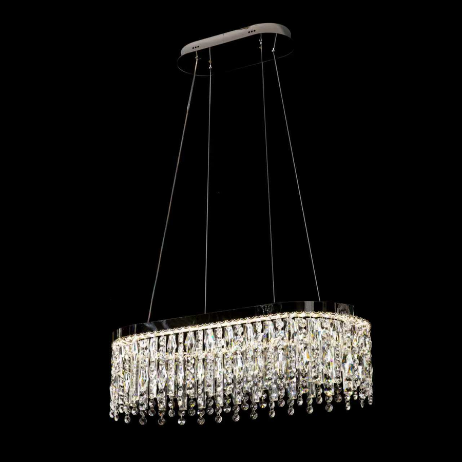 LED полилей с дистанционно управление, 114W, ROYALE Imperio, 70x33x120, студена/неутрална/топла светлина, димиране, сребро, кристал, стомана LED полилеи с дистанционно управление Заглавие по подразбиране Alessandro Design
