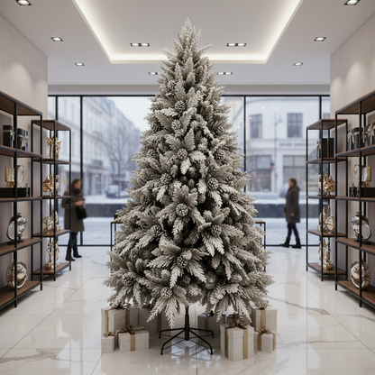 Decorațiune Brad Artificial GLEIS, 240 cm, 1770 vârfuri, Suport Metalic, Plastic, Verde