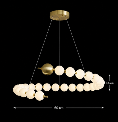 Суспендиран похот LED Acril Aurelia 41W с дистанционно управление, греда, 3000k/4000k/6000k, злато, метал и акрил