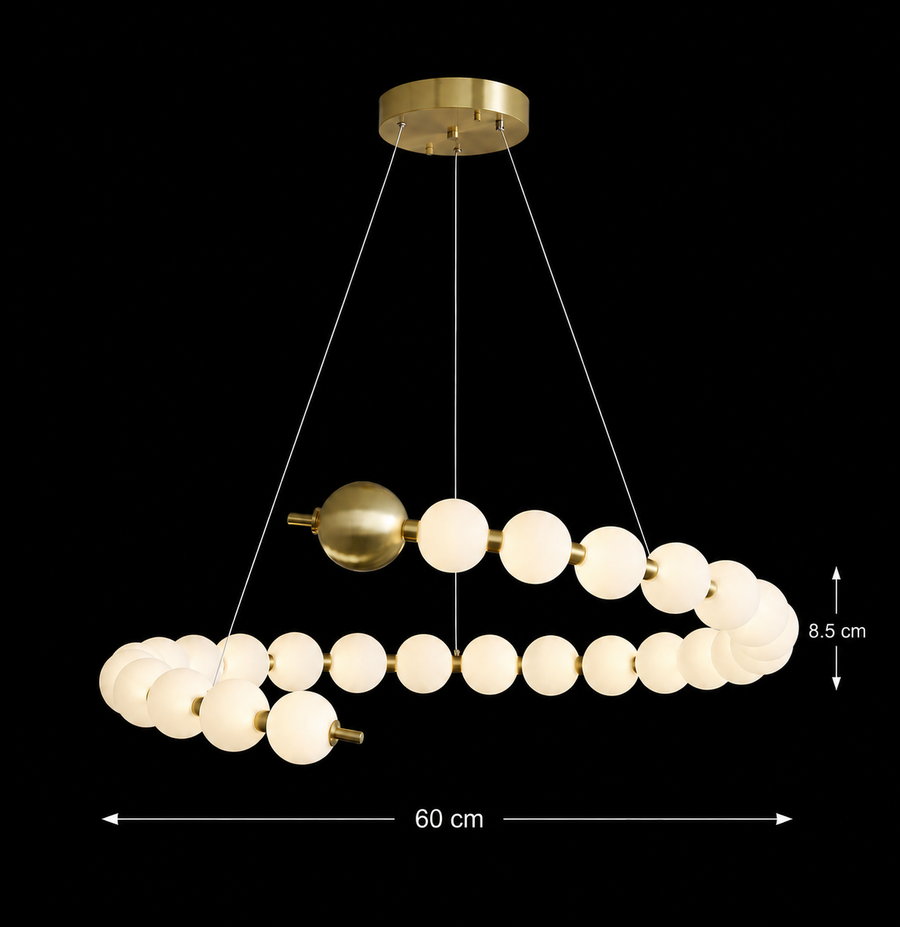 Суспендиран похот LED Acril Aurelia 41W с дистанционно управление, греда, 3000k/4000k/6000k, злато, метал и акрил