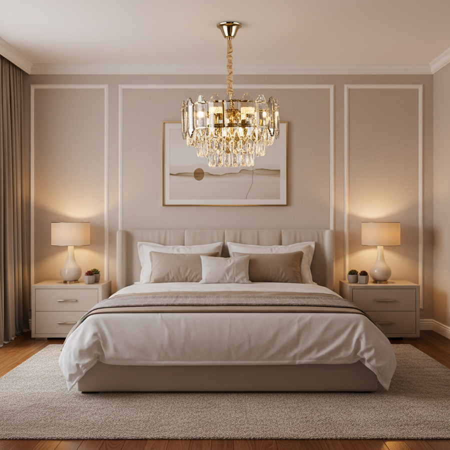 CRISTAL CHANDELIER ALFRED 6X E14 Golden